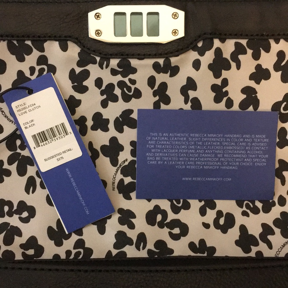Rebecca Minkoff Love Leather Clutch w/ Strap - Picture 5 of 8